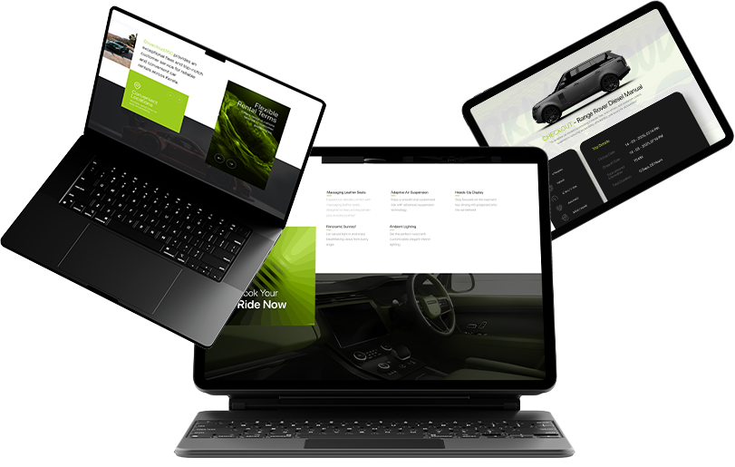 Car rental company software dashboard interface preview